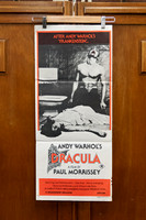 Original Australian daybill for Andy Warhol’s cult horror “Blood for Dracula” (1974), minimalist design with surreal vampire themes.