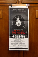 Vintage 1977 Australian daybill poster for “Exorcist II: The Heretic,” a controversial sequel with hypnotic black artwork.