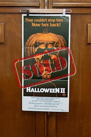 Australian daybill poster for “Halloween II” (1981), Michael Myers returns in this chilling sequel to Carpenter’s original classic.