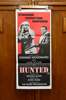 Original Australian daybill poster for “Hunted” (1972), a rare thriller with bold minimalist artwork.