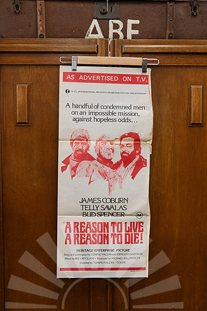 Original Australian daybill movie poster for A Reason to Live, A Reason to Die (1972), starring James Coburn and Telly Savalas.