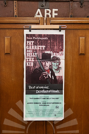 Original Australian daybill movie poster for Sam Peckinpah’s Pat Garrett and Billy the Kid (1973), starring James Coburn, Kris Kristofferson and Bob Dylan.