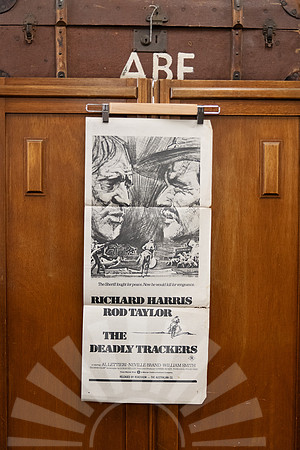 Original Australian daybill movie poster for The Deadly Trackers (1973), starring Richard Harris and Australian actor Rod Taylor.