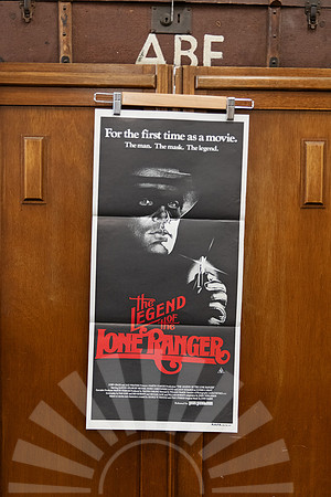 Original Australian daybill movie poster for The Legend of the Lone Ranger (1981), featuring striking black, white and red artwork.