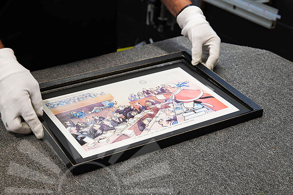 Professionally reframed vintage print in a new black and gold frame designed to reflect the style and character of its original framing in Port Macquarie.