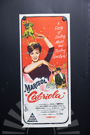 Original 1965 Cabriola Australian daybill movie poster featuring Marisol with colourful red illustrated Spanish dancing and horseback artwork.