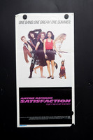 Original 1988 Satisfaction Australian daybill movie poster featuring Justine Bateman, Julia Roberts and the band cast with pink title artwork.