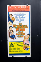 Original 1962 The Wonderful World of the Brothers Grimm Australian daybill movie poster with colourful illustrated Cinerama artwork featuring Laurence Harvey, Claire Bloom, Barbara Eden and the cast.
