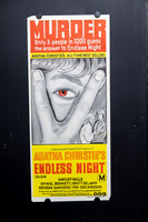 Original 1972 Agatha Christie’s Endless Night Australian daybill movie poster featuring a dramatic illustrated face with red eye, starring Hayley Mills, Hywel Bennett and Britt Ekland.