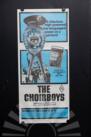 Original 1977 Australian Daybill movie poster for The Choirboys, featuring blue and black police badge artwork and the ensemble cast of Robert Aldrich's Joseph Wambaugh crime comedy.