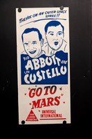 Original 1953 Australian Daybill movie poster for Abbott and Costello Go to Mars, featuring bold blue and red illustrated portraits of Bud Abbott and Lou Costello with vintage outer-space comedy adver