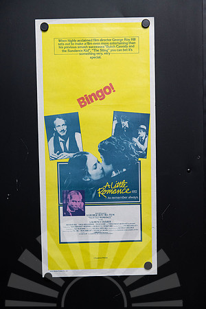 Original 1979 Australian Daybill movie poster for A Little Romance starring Laurence Olivier and Diane Lane, featuring yellow and blue photographic artwork and the Australian “Bingo!” advertising head
