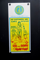 Original 1975 Australian Daybill movie poster for The Ups and Downs of a Handyman starring Barry Stokes and Gay Soper, featuring colourful yellow, red and blue illustrated 1970s British comedy artwork