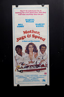 Original 1976 Australian Daybill movie poster for Mother, Jugs & Speed starring Raquel Welch, Harvey Keitel and Bill Cosby, featuring colourful illustrated ambulance comedy artwork.