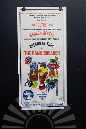 Original Australian Daybill for The Bank Breaker, also known as Kaleidoscope, starring Warren Beatty and Susannah York with colourful 1960s psychedelic crime caper artwork.