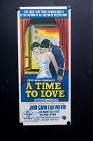 Original 1958 Australian Daybill for A Time to Love starring John Gavin and Lilo Pulver, with colourful illustrated Douglas Sirk World War II romance artwork.