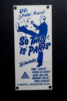 Original 1955 Australian Daybill for So This Is Paris starring Tony Curtis, Gloria DeHaven and Gene Nelson, featuring minimalist blue and white sailor musical artwork.