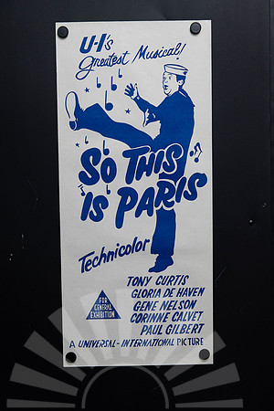 Original 1955 Australian Daybill for So This Is Paris starring Tony Curtis, Gloria DeHaven and Gene Nelson, featuring minimalist blue and white sailor musical artwork.
