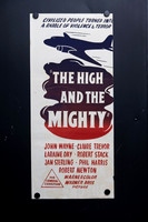 Original 1954 Australian Daybill for The High and the Mighty starring John Wayne, Claire Trevor and Robert Stack, featuring dramatic aircraft silhouette artwork.