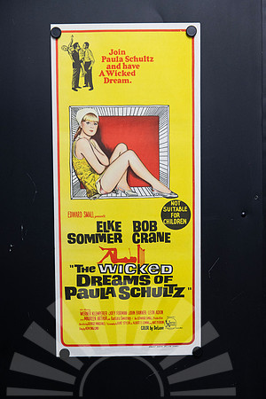 Original 1968 Australian Daybill for The Wicked Dreams of Paula Schultz starring Elke Sommer and Bob Crane, featuring bright yellow and red illustrated artwork.