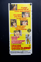 Original 1965 Australian Daybill for Inside Daisy Clover starring Natalie Wood, Christopher Plummer and Robert Redford, with vivid yellow and red illustrated artwork.