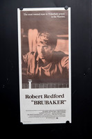 Original 1980 Australian Daybill for Brubaker starring Robert Redford, featuring photographic prison artwork with razor-wire imagery.