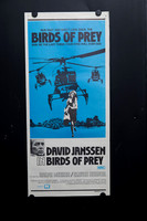 Original 1973 Australian Daybill for Birds of Prey starring David Janssen, featuring turquoise and black helicopter chase artwork.