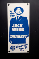 Original 1954 Australian Daybill for Dragnet starring Jack Webb as Sergeant Joe Friday, featuring minimalist blue and white portrait artwork.