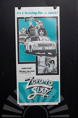 Original 1978 Australian Daybill for Zero to Sixty starring Darren McGavin, Sylvia Miles and Joan Collins, featuring turquoise car-chase artwork.