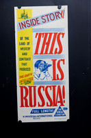 Original 1958 Australian Daybill for This Is Russia!, a Cold War documentary, featuring bold red typography and Sputnik-era Soviet imagery.