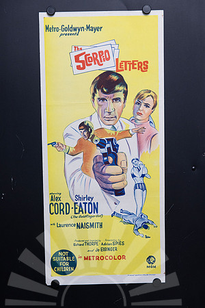 Original 1967 Australian Daybill for The Scorpio Letters starring Alex Cord and Goldfinger actress Shirley Eaton, with yellow illustrated spy artwork.