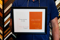 Pair of collected French printed travel pieces custom framed together in a simple black frame with white surround.