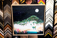 Original landscape painting on canvas finished in a natural timber float frame by Sunset Framing & Gallery, Port Macquarie.