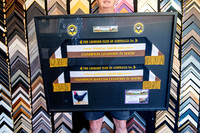 Leghorn Club championship ribbons, photograph and certificate professionally custom framed in Port Macquarie.