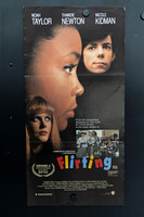 Flirting Australian Daybill featuring portraits of Thandiwe Newton, Noah Taylor and Nicole Kidman on black, with school students, a multicoloured title and an awards laurel.