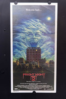 Fright Night Part 2 Australian Daybill showing a giant fanged face and snarling creatures in blue-green clouds above a gabled building beneath a full moon.