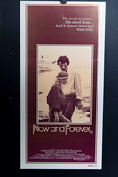 Now and Forever Australian Daybill with a cream-toned photograph of Cheryl Ladd and Robert Coleby beside the water, framed by burgundy panels and cream lettering.