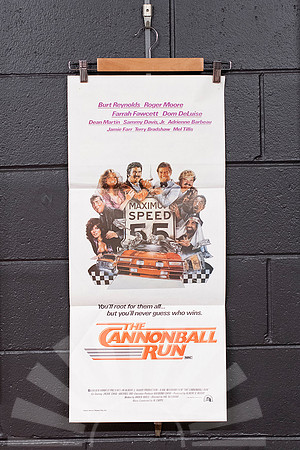 The Cannonball Run, original collectable movie poster, Port Macquarie