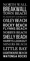 Bus Scroll Wall Art - White on black - Port Macquarie Coastal Spots