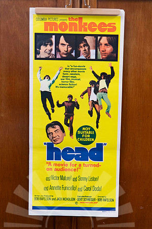 Original vintage Head Australian movie poster featuring The Monkees with yellow psychedelic pop art design.