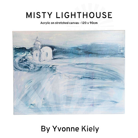 Misty Lighthouse by Yvonne Kiely - Art for sale Port Macquarie