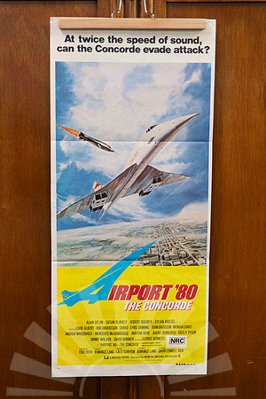 Original vintage Airport ’80 The Concorde Australian movie poster featuring illustrated Concorde aircraft artwork.