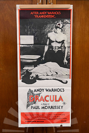 Original vintage Dracula Australian movie poster featuring Frank Langella in black white and red gothic horror artwork.