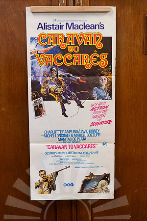 Original vintage Caravan to Vaccares Australian movie poster featuring colourful illustrated 1970s action artwork.